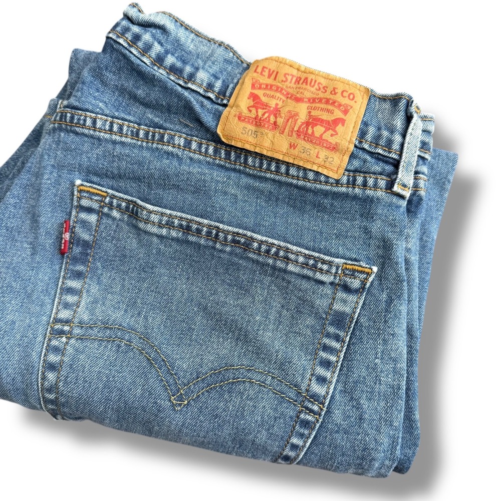 Levi Strauss & Co 505 Jeans Mens W36 L32‎ (34x25) Blue Denim Straight Fit